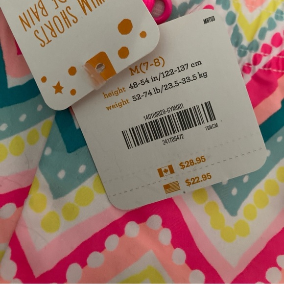 NWT Gymboree Girls Swim Shorts Size M (7-8) Chevron Print Summer Board UPF 50 - Picture 6 of 6